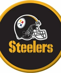 Creative Converting Pittsburgh Steelers Dessert Plates, 8 Ct NFL And Football Party Supplies