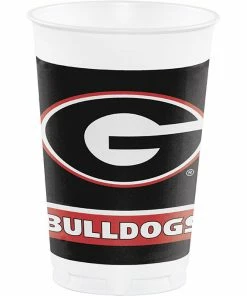 Creative Converting NCAA College Themed Party Decorations University Of Georgia 20 Oz Plastic Cups, 8 Ct