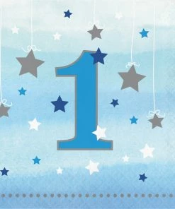Creative Converting One Little Star Boy 1st Birthday Napkins, 16 Ct