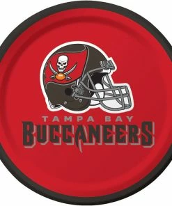 Creative Converting NFL And Football Party Supplies Tampa Bay Buccaneers Dessert Plates, 8 Ct