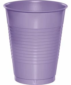 Creative Converting Luscious Lavender Plastic Cups, 20 Ct Solid Color Tableware