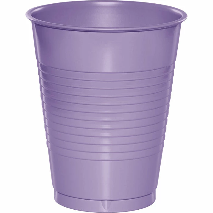 Creative Converting Luscious Lavender Plastic Cups, 20 Ct Solid Color Tableware