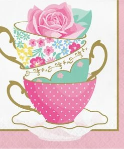 Creative Converting Floral Tea Party Napkins, 16 Ct Kids Birthday Party Themes