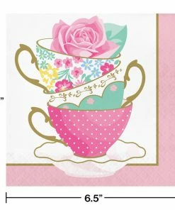 Creative Converting Floral Tea Party Napkins, 16 Ct Kids Birthday Party Themes