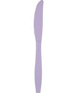 Creative Converting Luscious Lavender Purple Plastic Knives, 24 Ct Solid Color Tableware