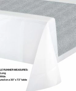 Creative Converting Silver Glitter Table Runner