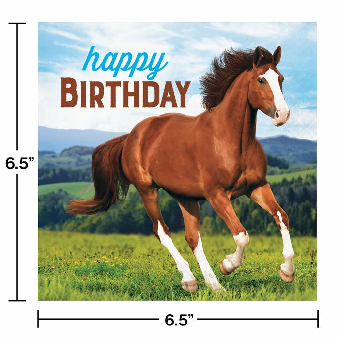 Creative Converting Kids Birthday Party Themes Horse And Pony Napkins, 16 Ct