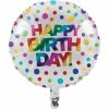 Creative Converting Kids Birthday Party Themes Rainbow Foil Bday Metallic Balloon, 18", Rainbow Foil Birthday
