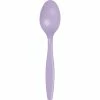 Creative Converting Solid Color Tableware Luscious Lavender Purple Plastic Spoons, 24 Ct