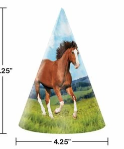 Creative Converting Kids Birthday Party Themes Horse And Pony Party Hats, 8 Ct