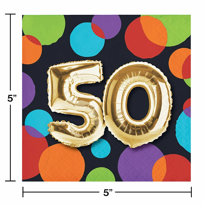 Creative Converting Adult Birthday Party Themes Balloon Birthday Beverage Napkin, 50 (Case Pack Of 192)