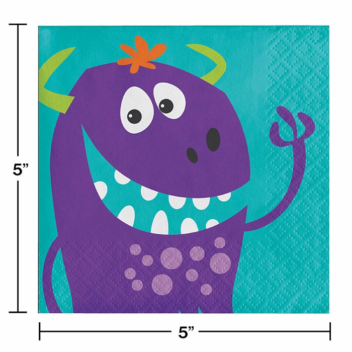 Creative Converting Kids Birthday Party Themes Fun Monsters Beverage Napkin (Case Pack Of 192)