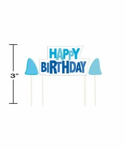 Creative Converting Shark Splash Candles, Molded Pick With Icons Birthday (18/case) Kids Birthday Party Themes