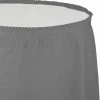 Creative Converting Solid Color Tableware Glamour Gray Plastic Tableskirt 14' X 29" (6/Case)