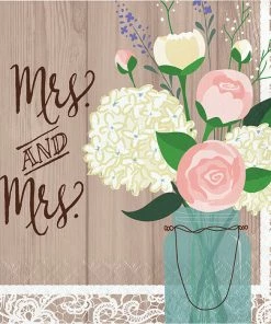 Creative Converting Rustic Wedding Mrs. & Mrs. Luncheon Napkins 192 Ct Bridal And Wedding