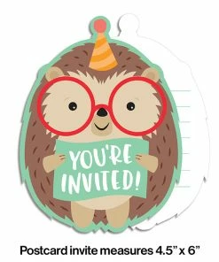 Creative Converting Hedgehog Party Invitations 48 Ct