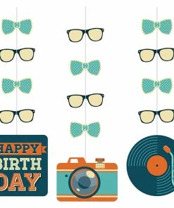 Creative Converting Hipster Birthday Hanging Cutouts 36 Ct