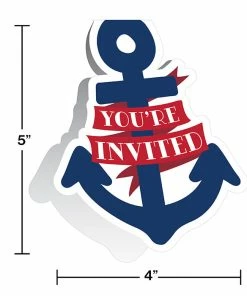 Creative Converting Baby Showers Nautical Baby Shower Invitations 48 Ct