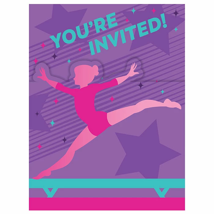 Creative Converting Gymnastics Party Invitations 48 Ct