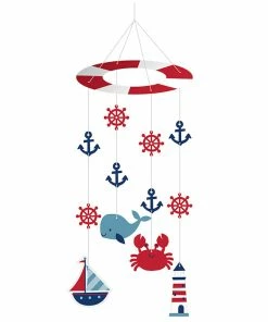 Creative Converting Baby Showers Nautical Baby Shower Hanging Mobiles 6 Ct