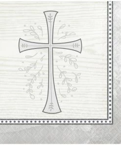 Creative Converting Religious Ceremony Decorations Divinity Silver Beverage Napkins (192/Case)