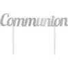 Creative Converting Religious Ceremony Decorations Silver Communion Cake Topper (12/Case)