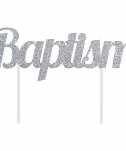 Creative Converting Silver Baptism Cake Topper (12/Case)
