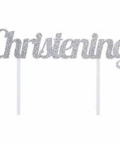 Creative Converting Silver Christening Cake Topper (12/Case)