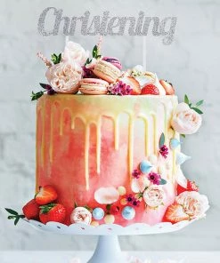 Creative Converting Silver Christening Cake Topper (12/Case)