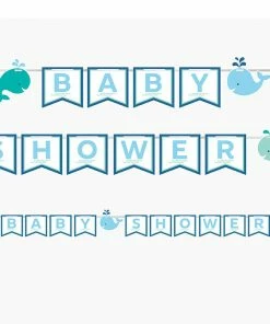 Creative Converting Baby Showers Lil' Spout Blue Ribbon Banner Shaped (6/case)