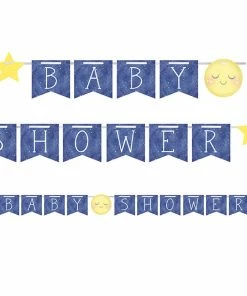 Creative Converting To The Moon And Back Ribbon Banner Shaped (6/case) Baby Showers