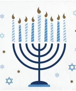 Creative Converting Hanukkah Celebration Beverage Party Napkins 16 Ct