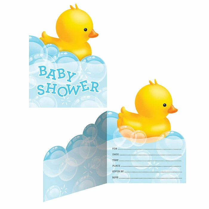 Creative Converting Bubble Bath Invitation, Diecut (48/case) Baby Showers