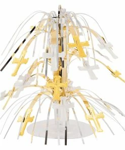 Creative Converting Silver And Gold Crosses Mini Cascade Centerpiece (12/case)