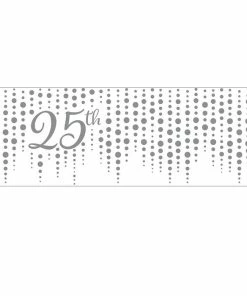 Creative Converting Anniversary Decorations Sparkle And Shine 25th Silver Giant Party Banner (6/Case)