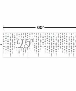 Creative Converting Anniversary Decorations Sparkle And Shine 25th Silver Giant Party Banner (6/Case)