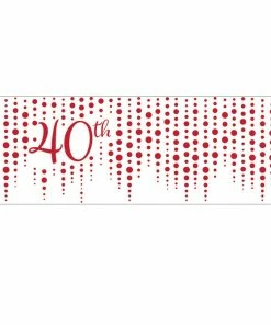 Creative Converting Sparkle And Shine Ruby Giant 40th Party Banner (6/Case) Anniversary Decorations