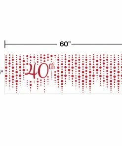 Creative Converting Sparkle And Shine Ruby Giant 40th Party Banner (6/Case) Anniversary Decorations