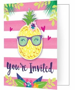 Creative Converting Kids Birthday Party Themes Pineapple N Friends Invitation Pscd (Case Pack Of 48)