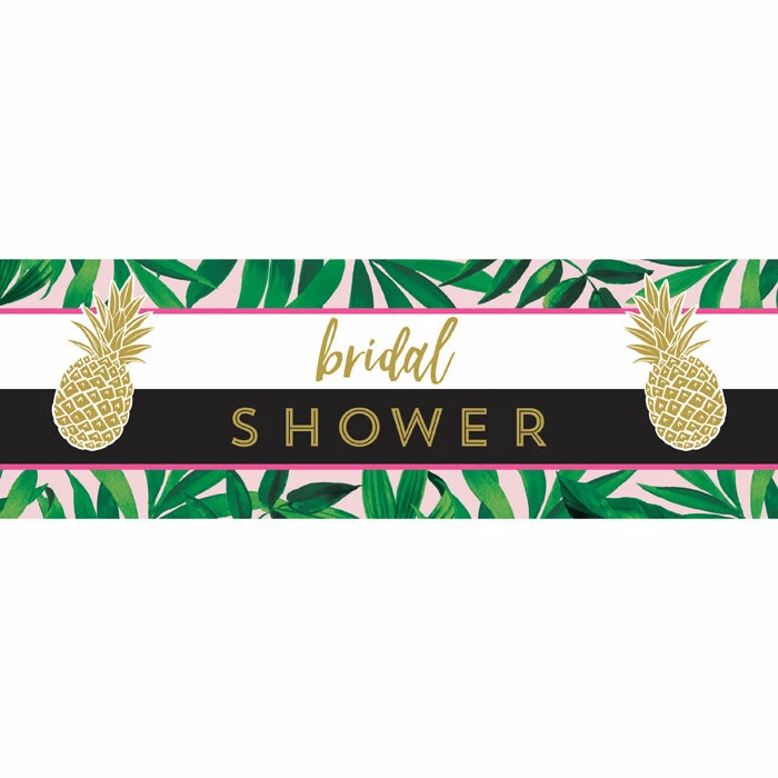 Creative Converting Pineapple Wedding Giant Party Banner, Bridal Shower (Case Pack Of 6)