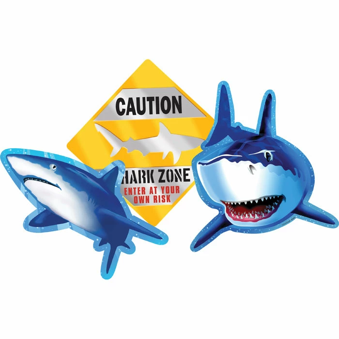 Creative Converting Shark Splash Cutout Assortment (36/case) Kids Birthday Party Themes