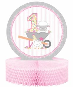 Creative Converting Farmhouse Birthday Pink Honeycomb Centerpiece (6/Case)