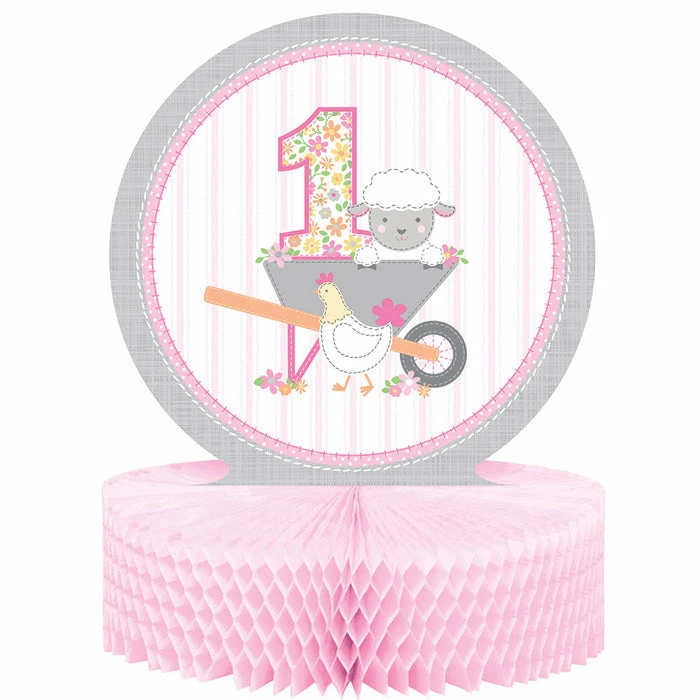 Creative Converting Farmhouse Birthday Pink Honeycomb Centerpiece (6/Case)