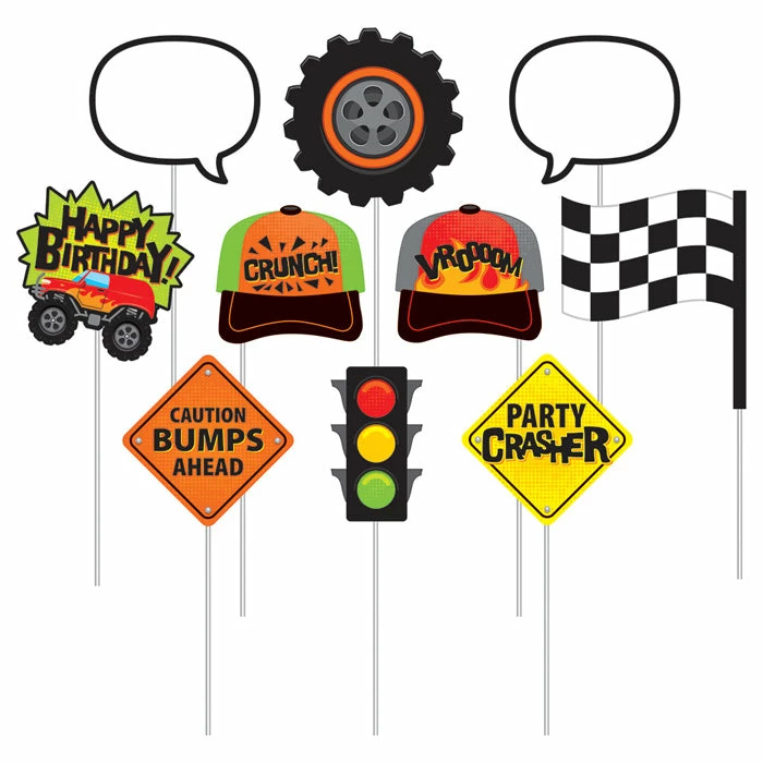 Creative Converting Monster Truck Rally Photo Props (60/Case) Kids Birthday Party Themes