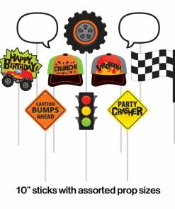 Creative Converting Monster Truck Rally Photo Props (60/Case) Kids Birthday Party Themes