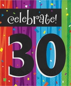 Creative Converting Milestone Celebrations 30th Lunch Napkins, 3-Ply (192/case)