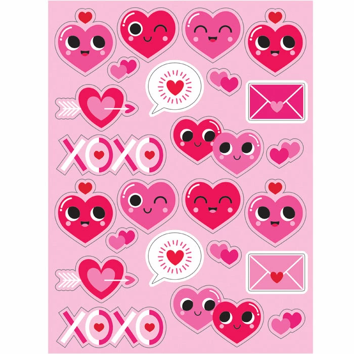 Creative Converting Valentine's Day Party Decorations Valentines Emoji Hearts Stickers (Case Pack Of 48)
