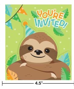 Creative Converting Sloth Party Invitations 48 Ct Kids Birthday Party Themes