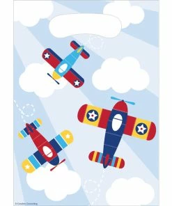 Creative Converting Lil' Flyer Airplane Loot Bag (Case Pack Of 96) Kids Birthday Party Themes