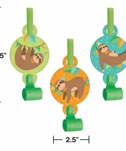 Creative Converting Sloth Party Party Blowers 48 Ct